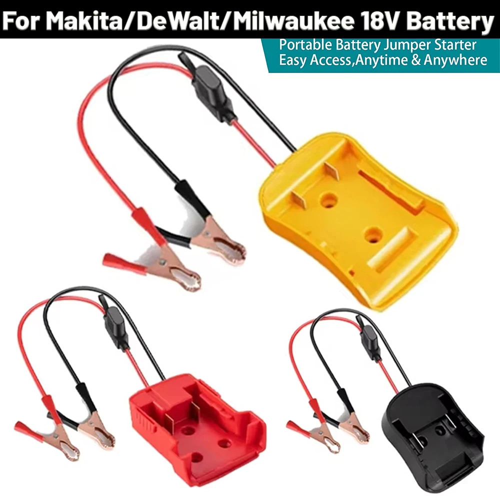 Arrancador de batería Lgniter para Makita/DeWalt/Milwaukee, Cable de refuerzo de batería de 18V con fusible, adaptador DIY de energía de emergencia automotriz