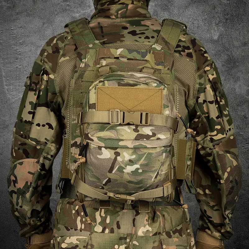 Mini bolsa de hidratación de camuflaje Multicam, mochila táctica para exteriores, portador de vejiga de agua, bolsa con cremallera, bolsa de caza al aire libre, deportes al aire libre - imagen 5