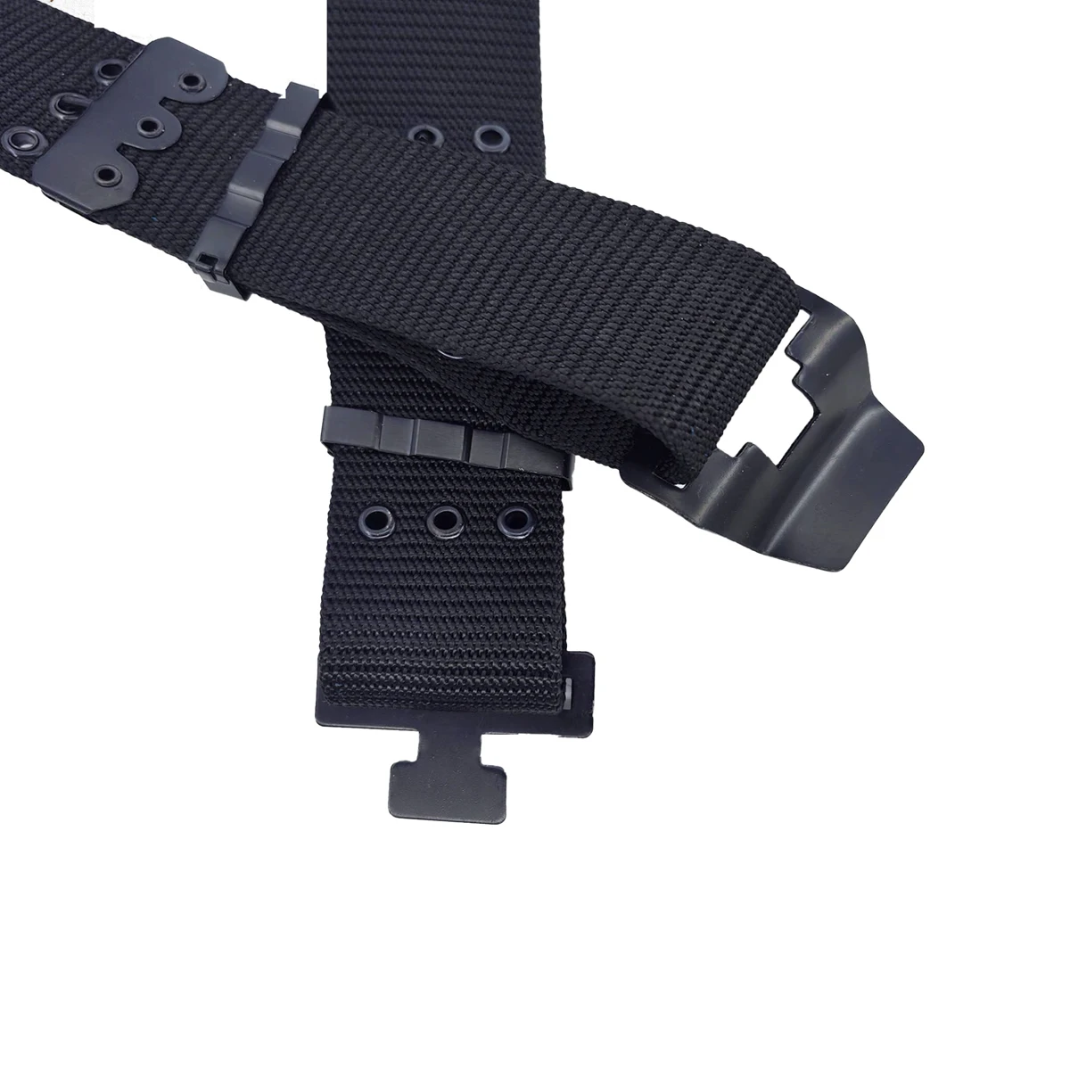 Cinturón tejido con hebilla de aguja de doble fila para hombre, cinturón de trabajo al aire libre para deportes de ocio con pantalones cargo, cinturón vaquero