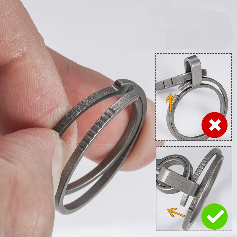 CooYoo-llavero de aleación de titanio KA02 para hombre y mujer, Color sólido, Simple - imagen 5