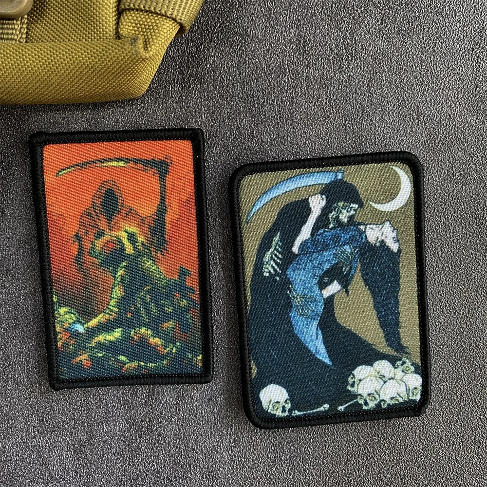 Parche de insignia de moral "Dance with Death", "Not Today", soldado táctico, pegatina de mochila médica, emblema militar con estampado de gancho y bucle - imagen 3