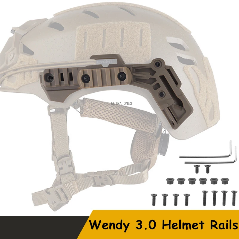 Kit de rieles guía laterales para casco de caza, 2 uds., para equipo Wendy 3,0, riel de montaje para cascos, accesorios tácticos para casco Wendy Airsoft CS