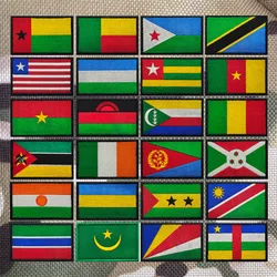 Bandera regional africana Guinea Bissau Benin Camerún Gambia Liberia Seychelles África Central Parche militar para costura de ropa