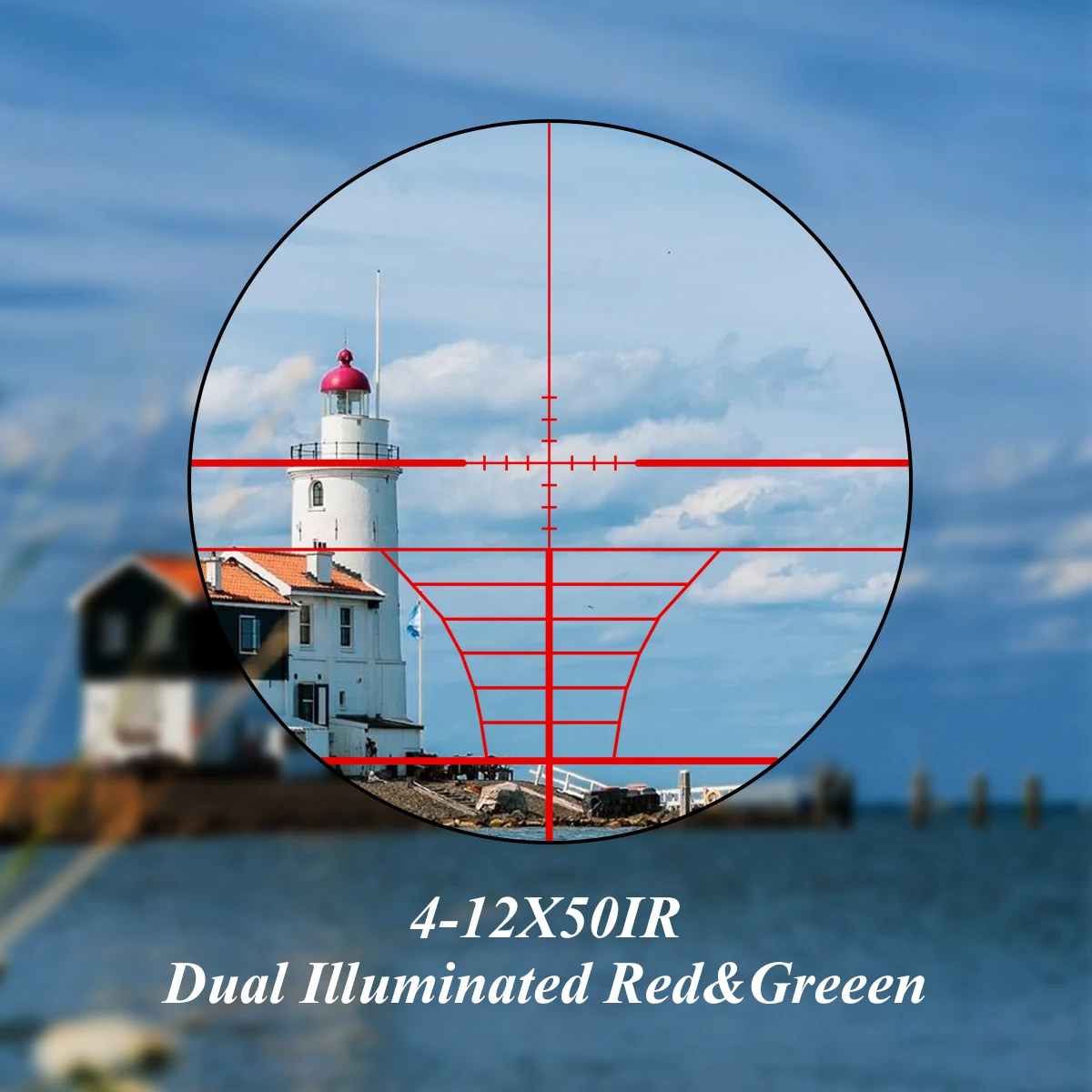 Óptica de alcance 4-12X50ir, iluminación de dos colores rojo y verde, Crosshair HD101 HD103, retícula de 4 formas, Combo de pistola de aire táctica para caza - imagen 4