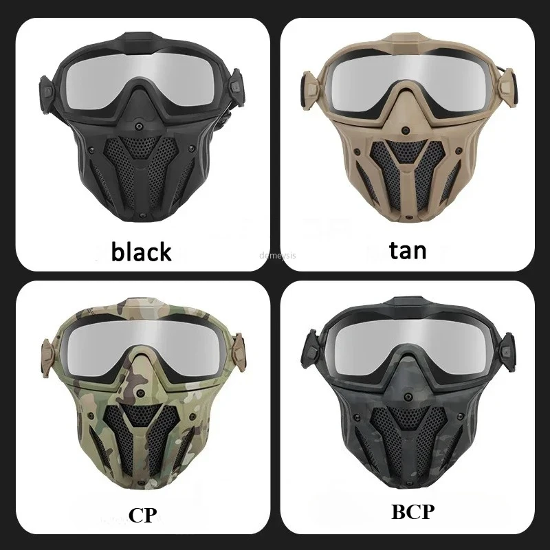 Máscara Airsoft, gafas desmontables con ventilador antiniebla, máscara protectora táctica de Paintball, máscara facial completa, gafas CS de tiro - imagen 3