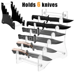 Soporte para navajas de acrílico con ranuras y estante desmontable