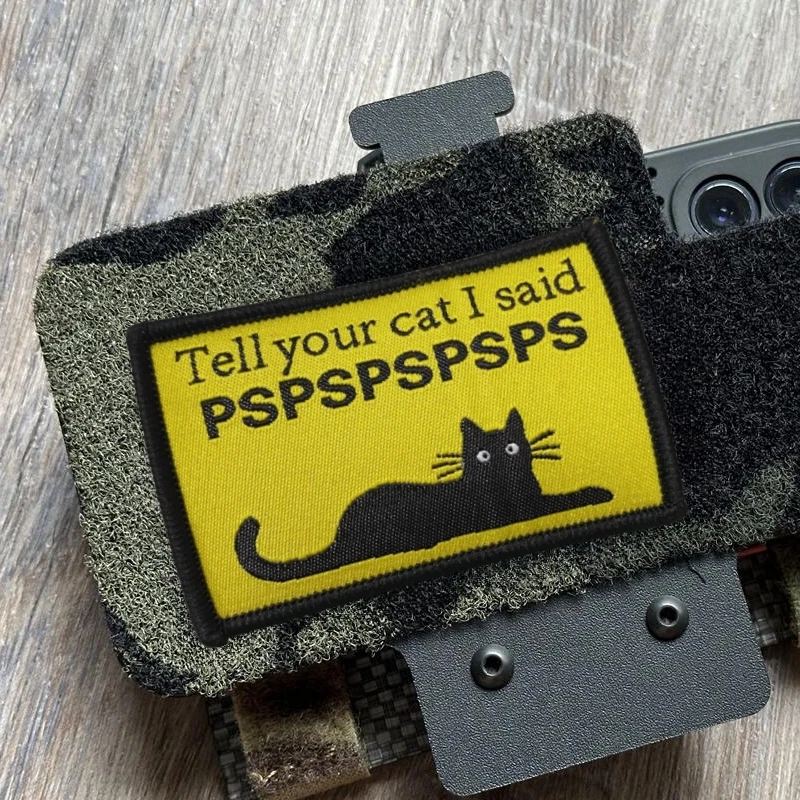 Tell Your Cat I Said PSPSPSPS parche táctico de ojos de gato divertidos, mochila, sombrero, pegatina, hámster lindo, parches de tela para microondas, gancho y bucle - imagen 3