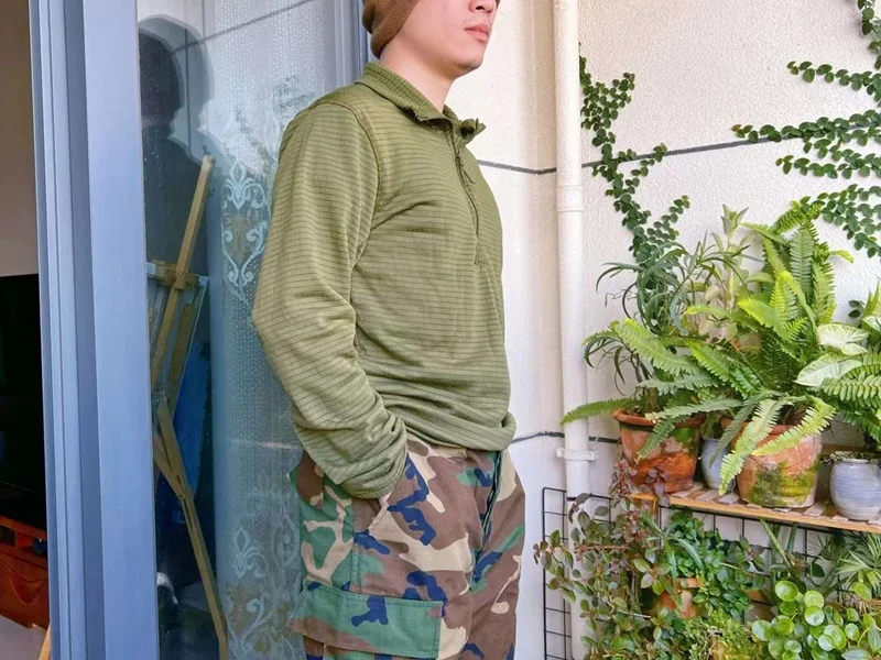 Conjunto de ropa interior de lana cálida a cuadros de poliéster L2 para deportes al aire libre - imagen 3