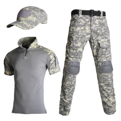 Traje táctico camuflaje verano manga corta unisex