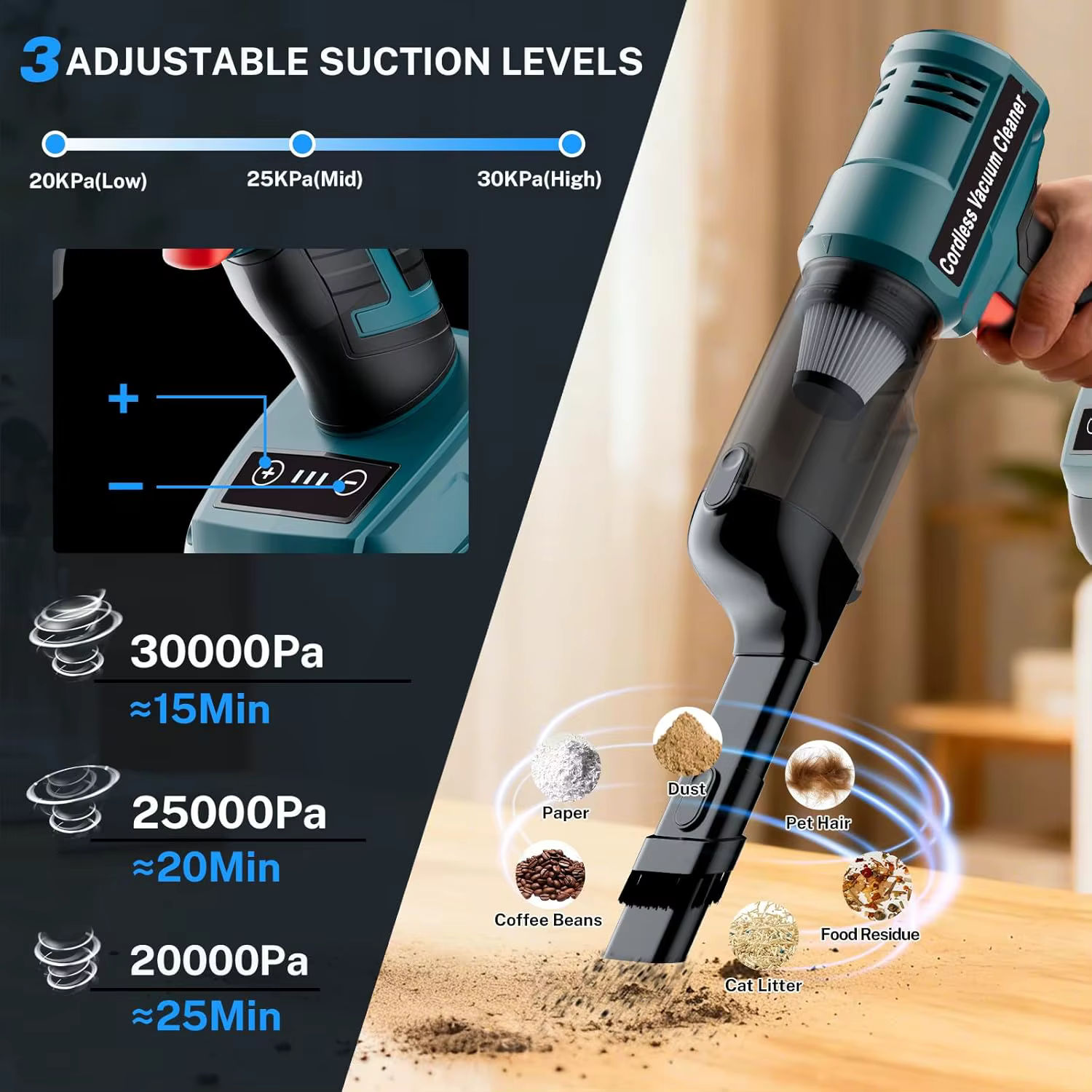 Aspiradora portátil para baterías 18V – Compatible con Makita - imagen 5