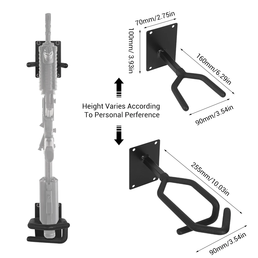 Soporte pared para rifle horizontal y escopeta, rack de armas tácticas - imagen 5