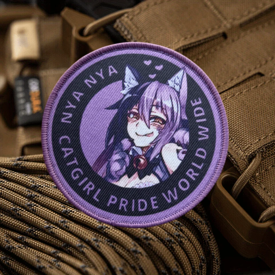 Parche táctico de Anime CatGirls JDM Gun Girl, parches de gancho y bucle impresos, insignia de moral militar, brazalete, mochila, chaleco, pegatinas - imagen 4