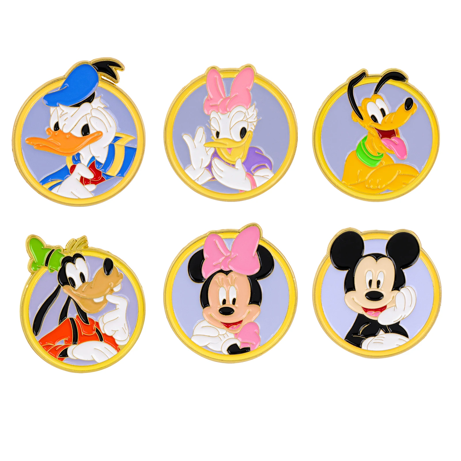 6 unids/set Pin esmaltado Pin de solapa broches de pato de dibujos animados conjunto decoración de ropa alfileres de Metal mochila sombrero insignia Accesorios - imagen 2