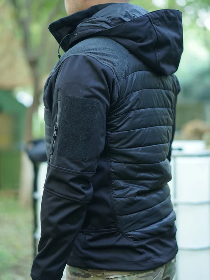 Traje de senderismo de algodón de doble cara para exteriores, impermeable y ajustado, chaqueta de camuflaje de invierno y resistente al frío - imagen 3