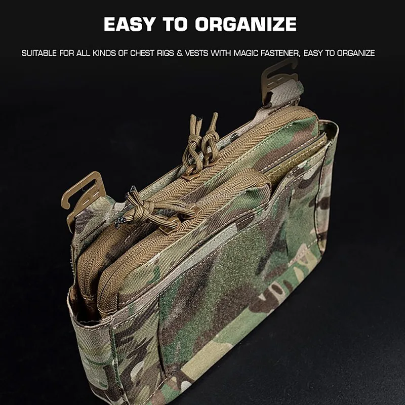 Bolsa táctica delgada pequeña de medio bolsillo con inserción de canguro, bolsa con cremallera, estilo FERRO, almacenamiento al aire libre, accesorios de caza con solapa frontal doble - imagen 2