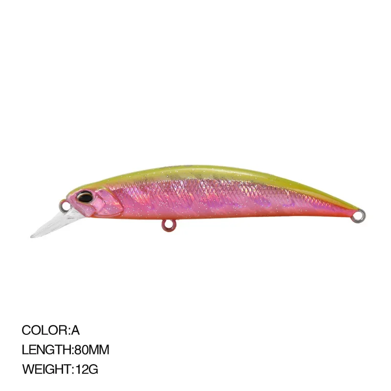 Minnow Wobbler RYUKI 80S hundimiento Trolling Swimbait 8cm 12g señuelo de pesca Jerkbait cebo Artificial Culter Alburnus cebo de lubina - imagen 3