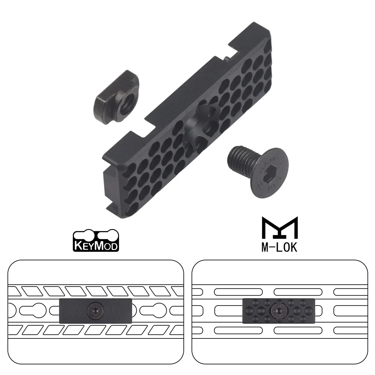 M-LOK Keymod sistema de guía de alambre de Metal Cable táctico CNC cubierta de riel de gestión de aluminio montaje fijo trasero accesorio de equipo de caza - imagen 2