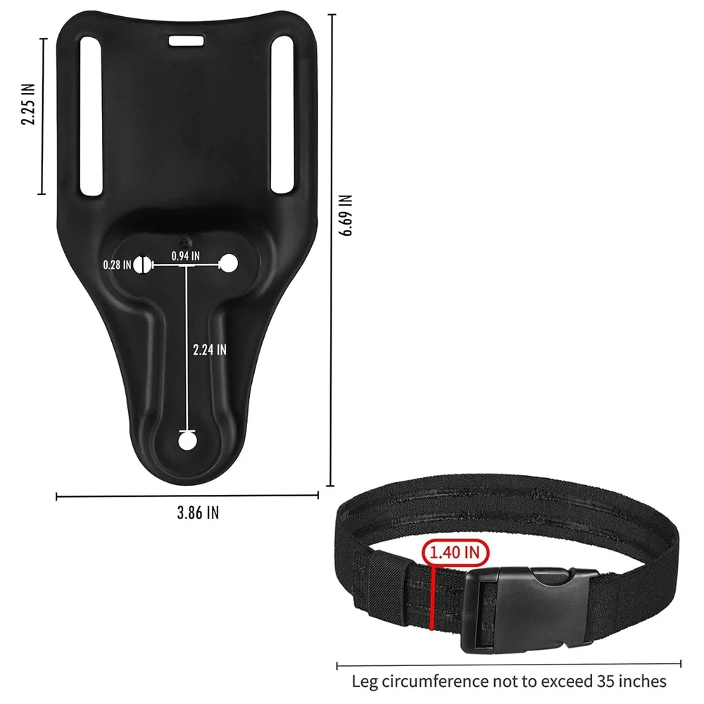 Adaptador de Funda de Pierna con Presilla para Cinturón de 2 Pulgadas con Sistema de Bloqueo Rápido QLS, Accesorios Tácticos para Portar Armas con Correa para el Muslo - imagen 3