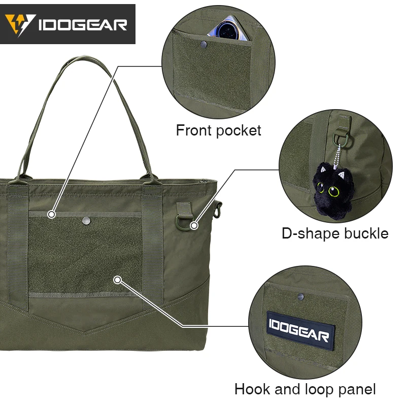 IDOGEAR-Bolso de mano táctico, organizador EDC portátil, bolsa de almacenamiento con cremallera multiusos para acampar, viajar, gimnasio, viaje, 35122 - imagen 4