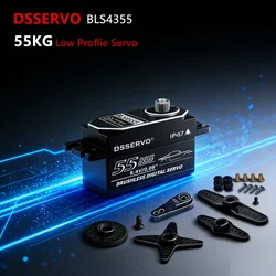 Servos digitales sin escobillas de 7,4 V, 55KG, IP67, resistente al agua, Servo RC de perfil bajo, 0,09 S HV, alto Torque, cuerpo completo de Metal para camiones todoterreno