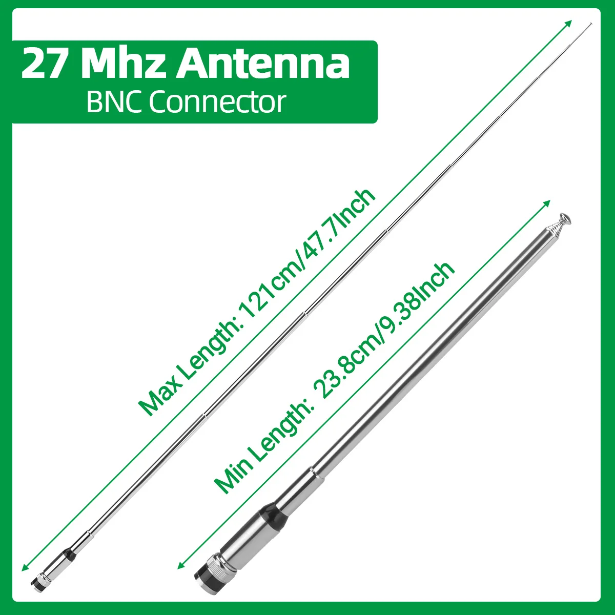 Antena CB telescópica ABBREE 27MHz alta ganancia para Baofeng - imagen 4