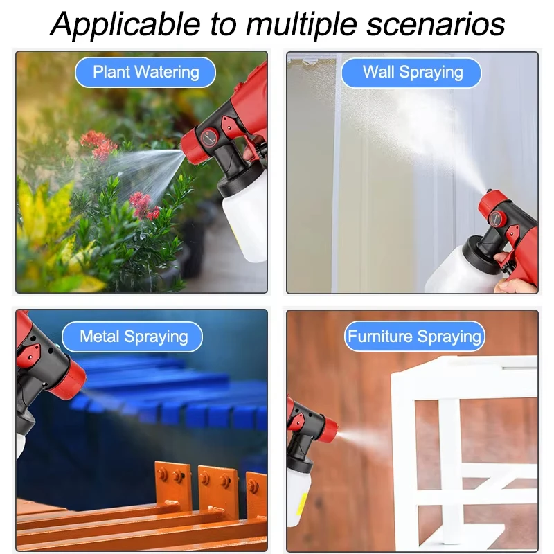 PISTOLA DE PULVERIZACIÓN eléctrica de 800ML, pulverizador de pintura inalámbrico, aerógrafo de revestimiento de muebles para batería Makita/Dewalt/Milwaukee/Bosch/Ryobi de 18V - imagen 5