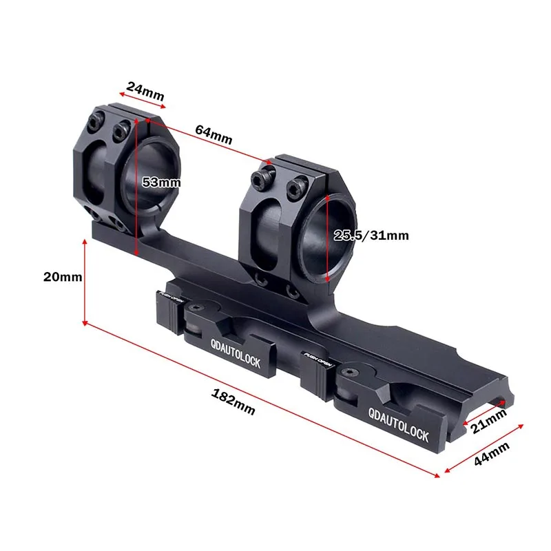 Soporte de mira de riel lateral MI AK, montaje de mira óptica GEISSELE AD, versión larga, accesorio integrado para riel Picatinny de 11mm y 20mm HK416 - imagen 2