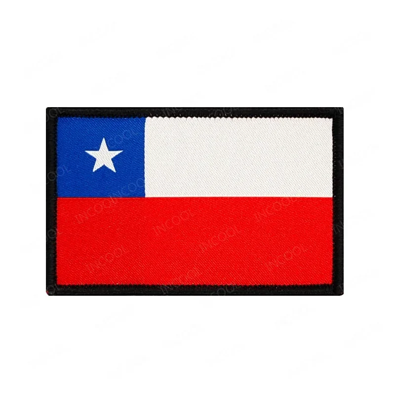 Parche reflectante IR de la bandera de Chile, banderas de Chile bordadas, insignias decorativas tácticas de goma de PVC con gancho para ropa, chaqueta y gorra - imagen 5