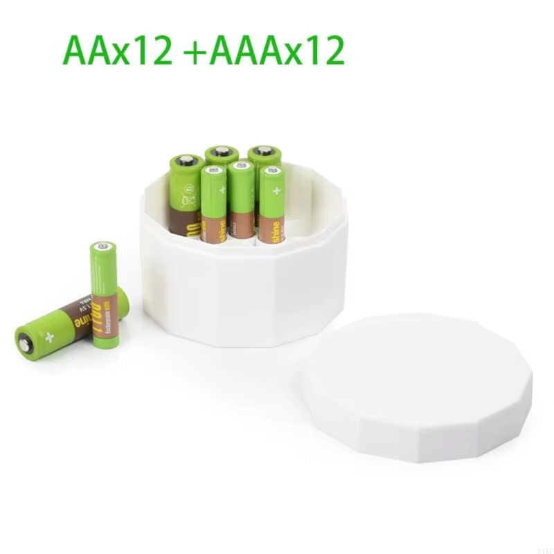 Caja almacenamiento baterías con tapa antiderrames compacta