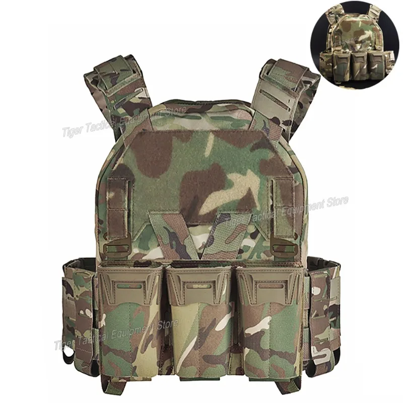 Portador de placa táctica Sub-Zero, equipo portátil Modular de liberación rápida, chaleco de caza Molle Airsoft con bolsa Triple para revistas 556 - imagen 2