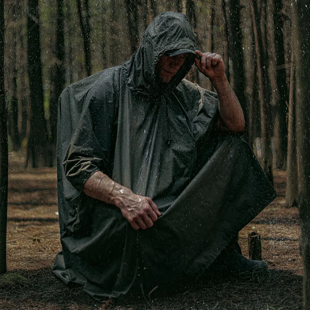 Emersongear BlueLabel Wind Rider Poncho de lluvia ligero Gabardina de secado rápido impermeable Mackintosh Slicker 7000 + mm - imagen 4