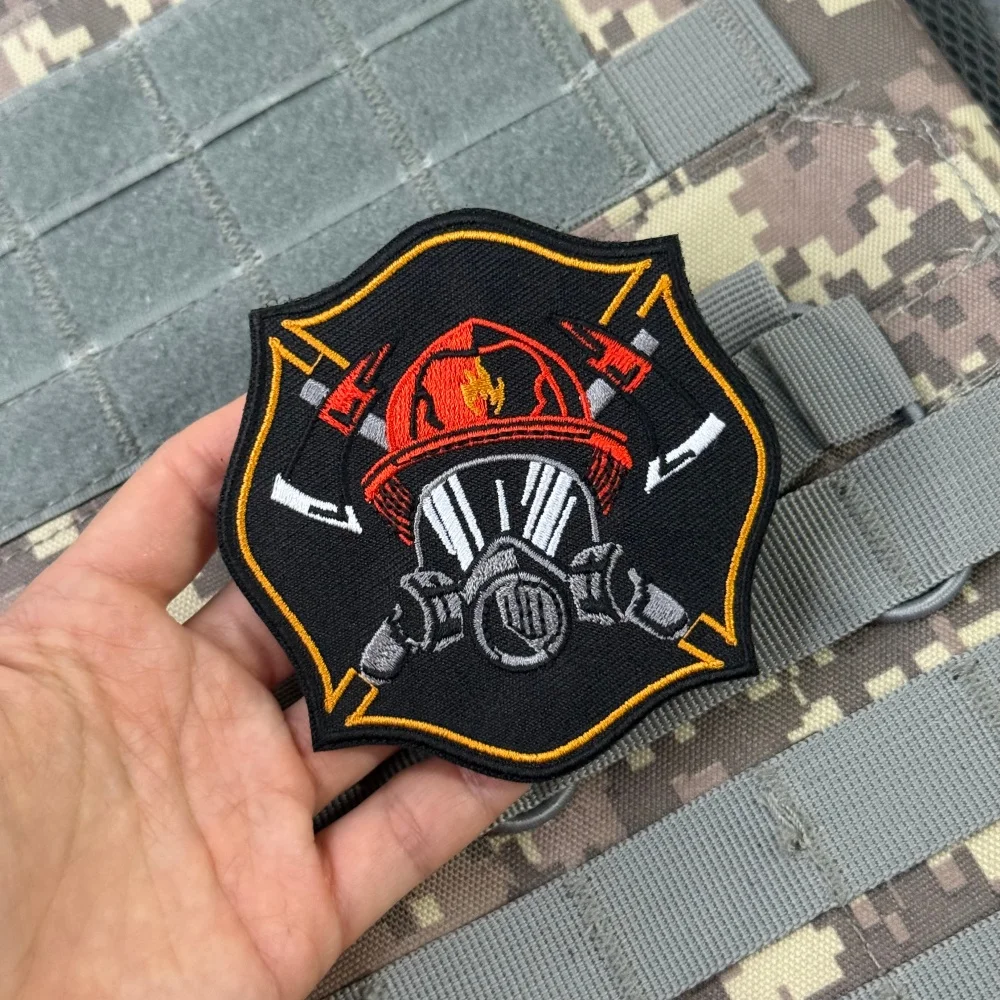 Chevron bombero táctico moral militar apliques personalizados parches de gancho y bucle bordados para ropa mochila pegatina - imagen 2
