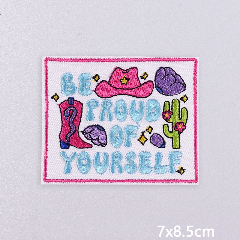 Parche de vaquera de verano, parches para planchar para ropa, pegatina, parches bordados de dibujos animados/Cactus en ropa, apliques para coser/fusibles DIY - imagen 3