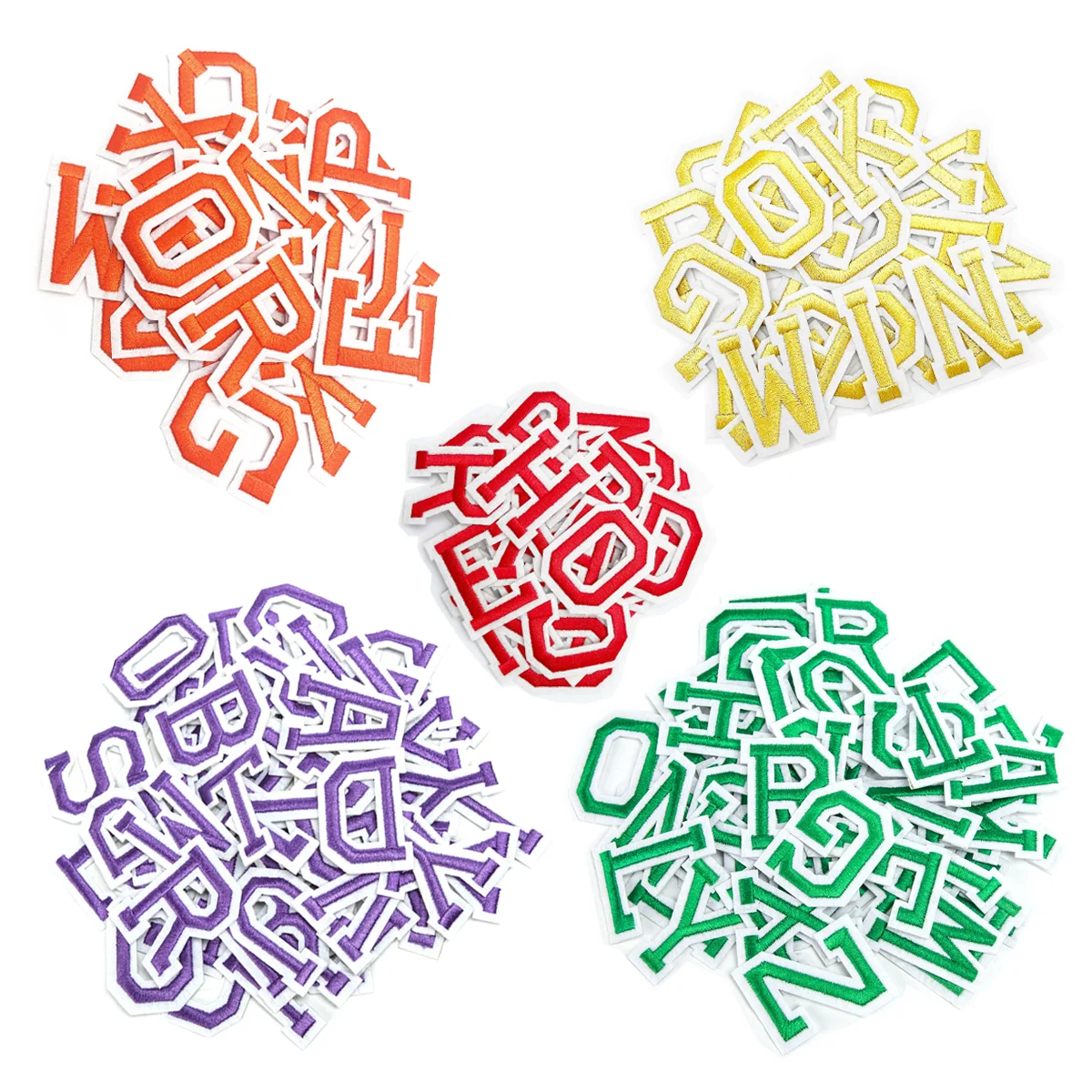 Parches de letras del alfabeto para planchar, adhesivos decorativos para la parte trasera de la ropa, 52 piezas