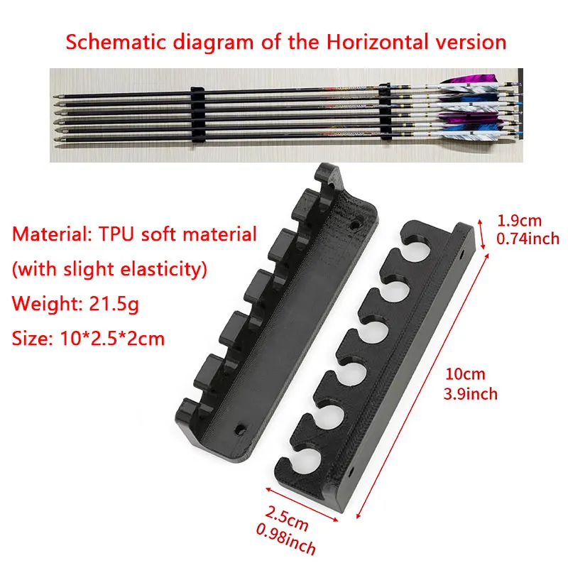 Estante de flecha de tiro con arco montado en la pared puede contener 6 uds de flecha para exhibición en interiores soporte de flecha arco objetivo de entrenamiento de caza - imagen 2