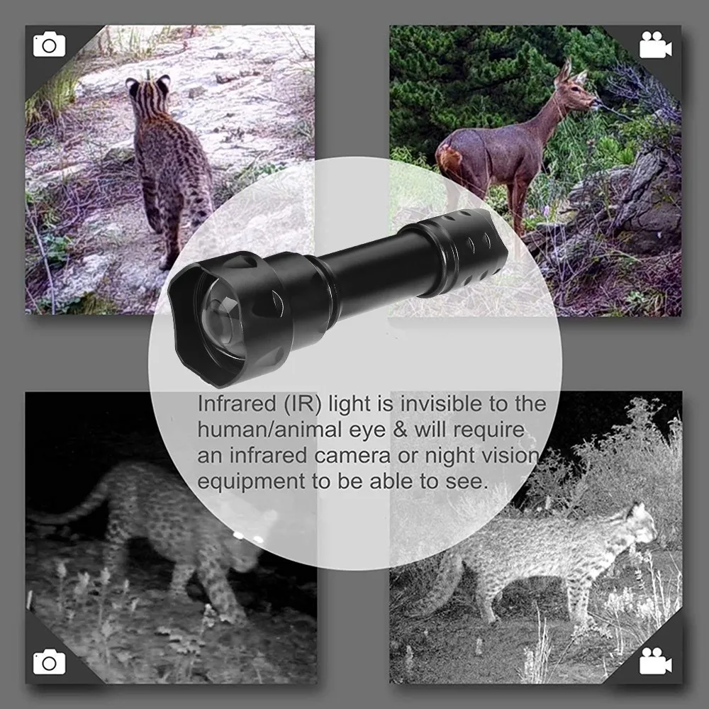 Linterna infrarroja táctica de 850nm y 940nm, arma con zoom, luz, iluminador IR, arma, linterna para dispositivo de visión nocturna - imagen 5