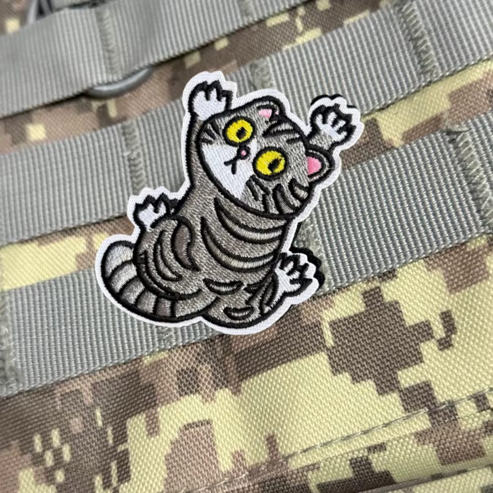 Parche táctico gato chevron bordado con velcro para mochila militar - imagen 5