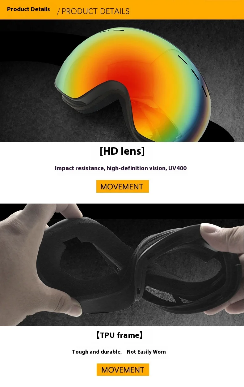 JSJM nuevo profesional adultos deportes al aire libre gafas de esquí UV400 máscara de esquí antiniebla snowboard gafas de motos de nieve gafas de esquí - imagen 3