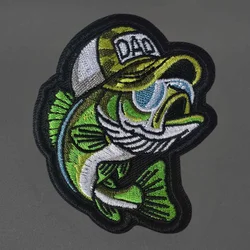 Dad Bass Fish parche táctico bordado con velcro gancho y bucle