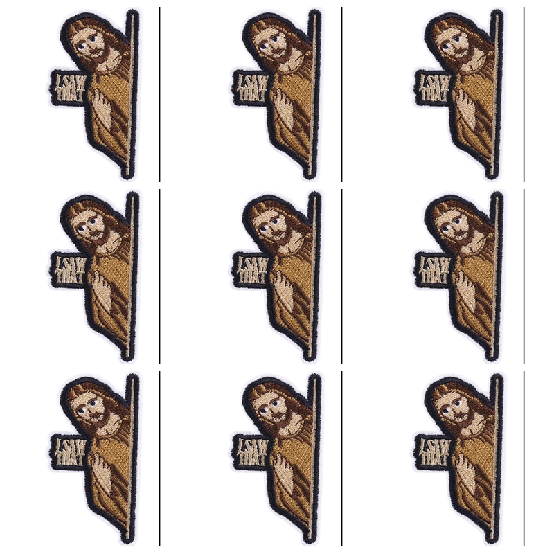 Parches bordados de toalla cruzada para ropa, parches de dibujos animados para planchar, rayas de colores bíblicos, 10 unidades por lote - imagen 5