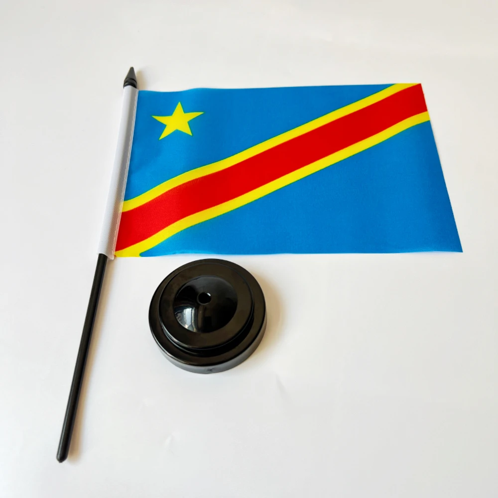 Bandera de escritorio de oficina de 14x21cm, bandera del Congo, bandera colgante nacional de la República del Congo, pancarta colgante estándar - imagen 4