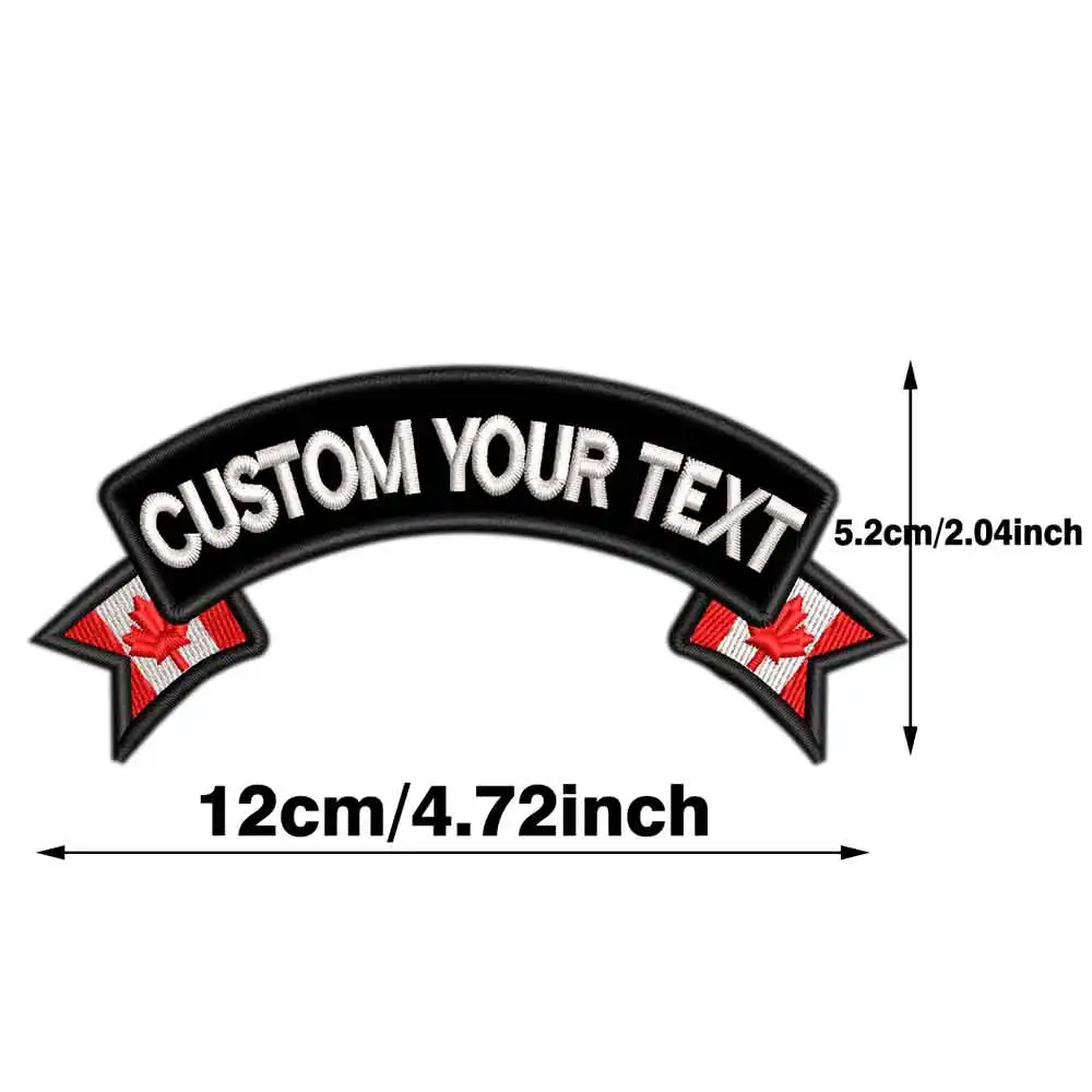 Parches personalizados con el nombre de la bandera de Canadá, gancho de hierro, respaldo, 12x5cm, DE13 - imagen 3