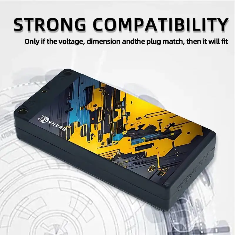 Batería Lipo Original VSVAW 2S 7,6 V 3600mAh 130C 1/10 1/12 Drift Racing Bigfoot todoterreno batería de litio de carcasa dura - imagen 2