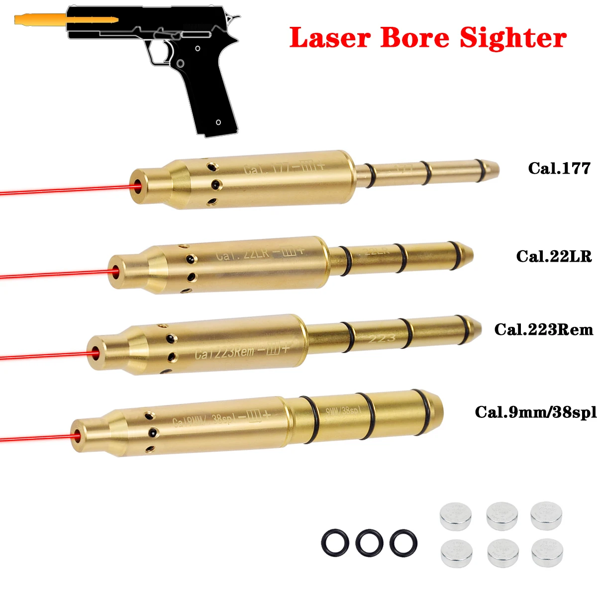 Alineador láser insertado en cañón de pistola