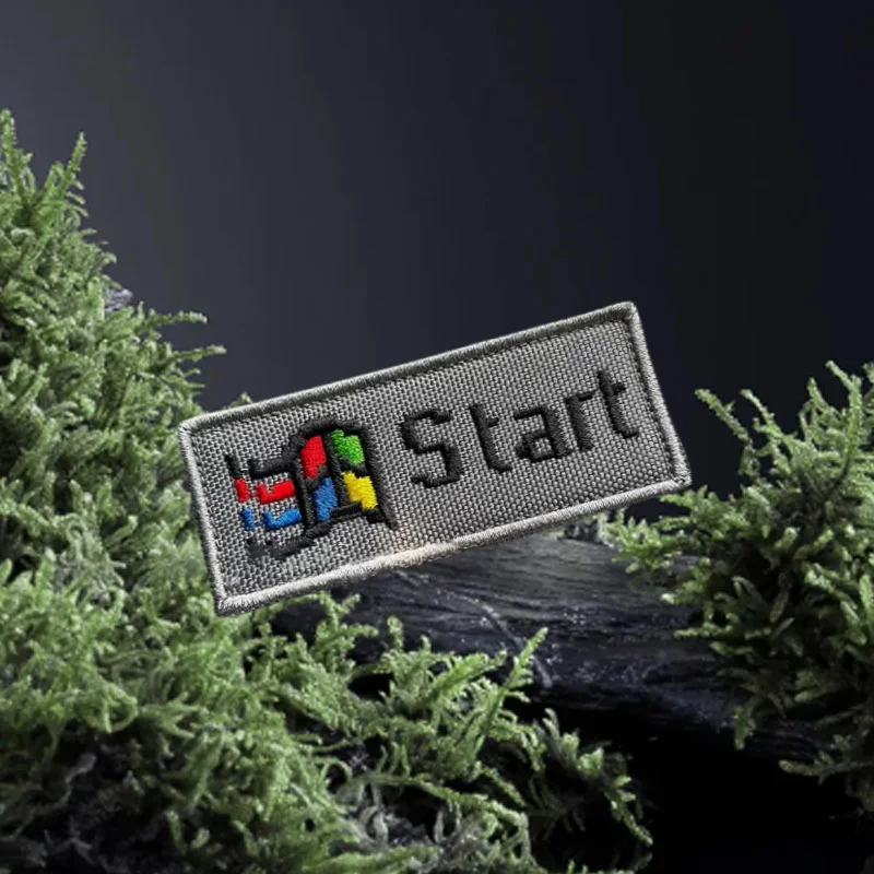 Suplemento de inicio de computadora nostálgico, insignia de moral táctica, bordado, gancho y bucle, mochila, ropa, pegatina decorativa, brazalete - imagen 3