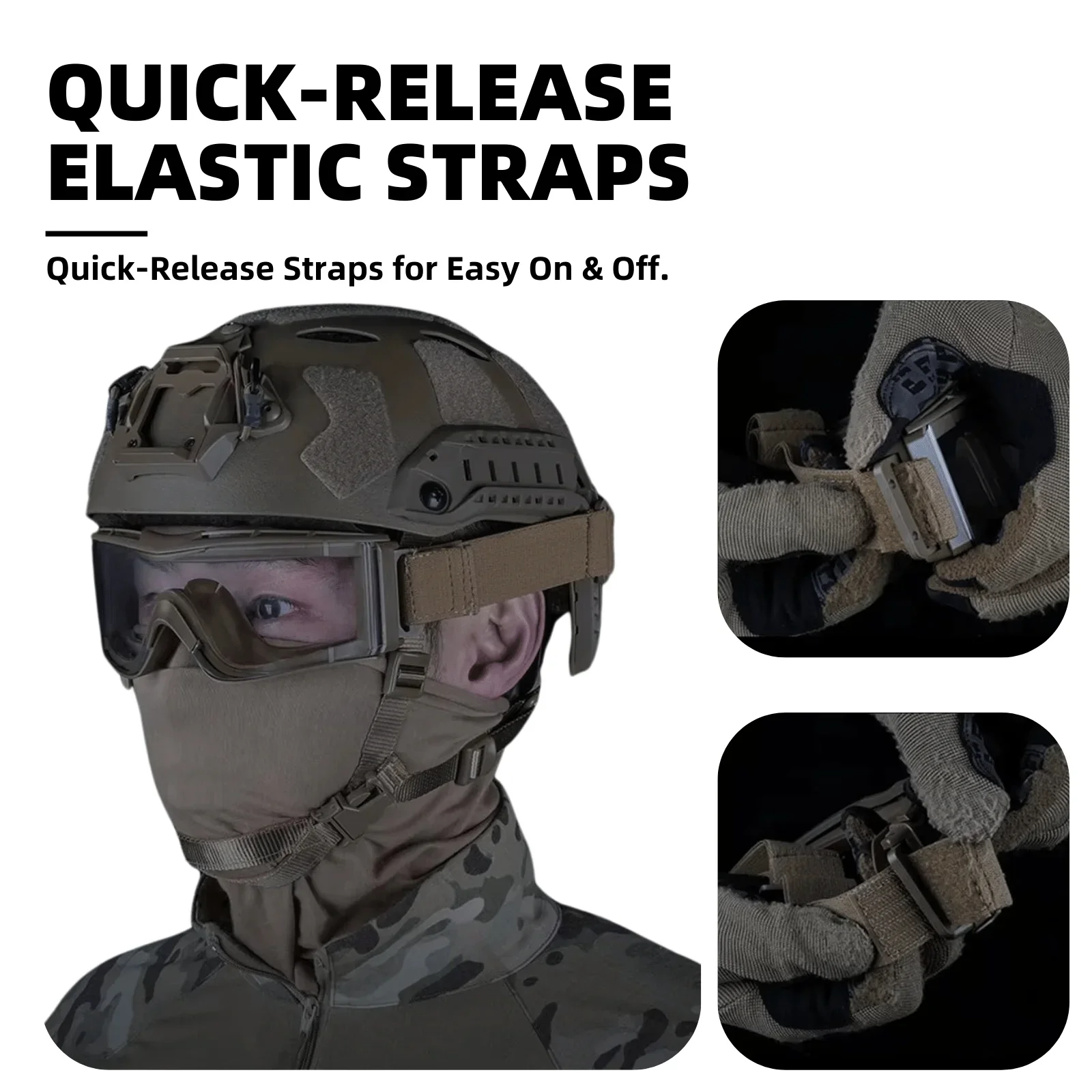 Gafas tácticas con protección UV, lentes antideslumbrantes, gafas protectoras resistentes a impactos que se ajustan al casco ARC Rail para Airsoft - imagen 4