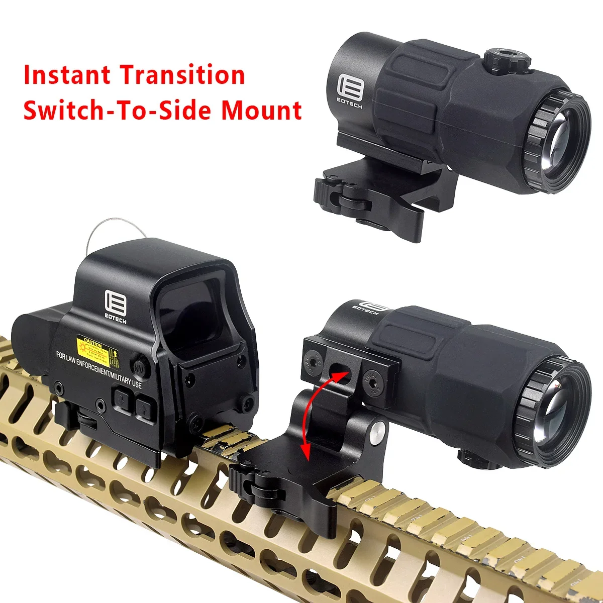 EOTECH G33 G43 G45 mira fija 3X 5X lupa alcance 551 552 553 558 unidad de mira holográfica FAST FTC 2,26 soporte elevador óptico - imagen 3