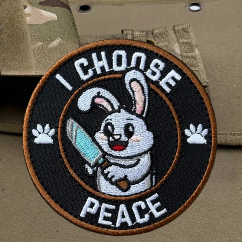 Parche bordado "I CHOOSE PEACE", chaleco táctico, insignia de moral con gancho y bucle, pegatinas para mochila militar, parches para brazalete para ropa - imagen 5