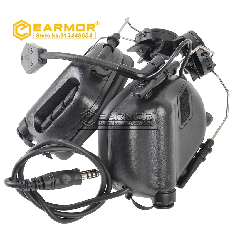 EARMOR Auriculares tácticos M32H MOD4 Juego de adaptadores de riel RAC Cancelación de ruido Comunicación de aviación Auriculares Softair-Cadet Gris - imagen 4