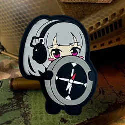 Parche de comandante direccional de PVC para niña, brazalete con gancho y bucle, insignia de moral táctica, mochila, pegatinas decorativas, parches para ropa